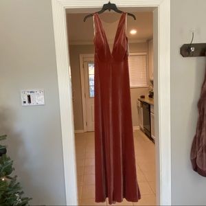 Jenny Yoo Velvet Logan Dress in English Rose